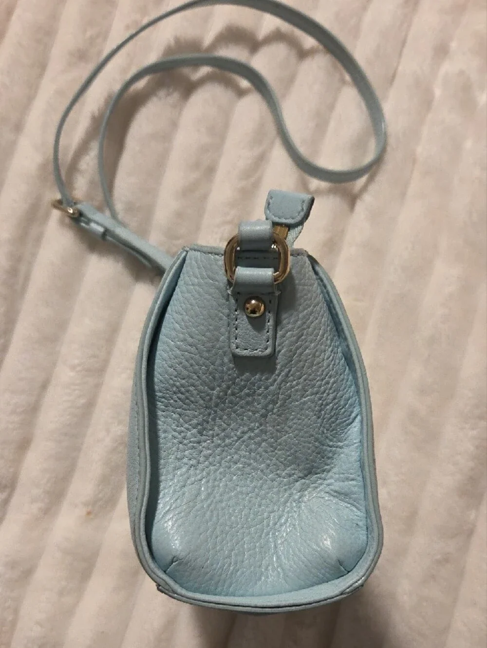 kate spade light blue pebbled leather bow crossbody